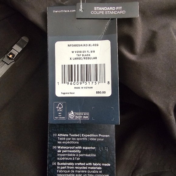 The north face summit futurelight bib snow ski pants nwt XL black winter - Picture 9 of 9